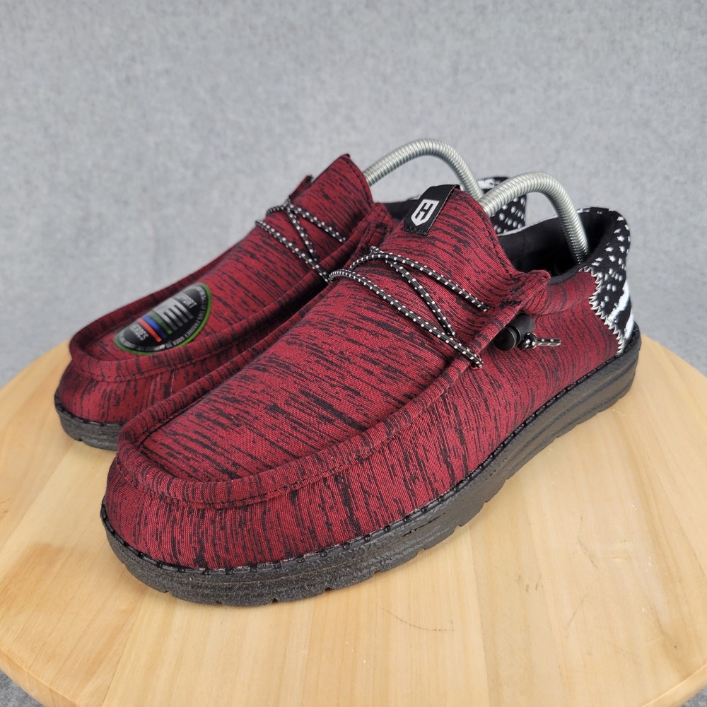 Howitzer Roam People Loafers Mens 11 Burgundy Black American Flag Patriotic